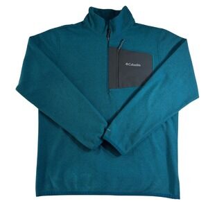 Columbia Teal Omni-Wick Fleece 1/4 Zip Pullover Sweatshirt Men's Size L